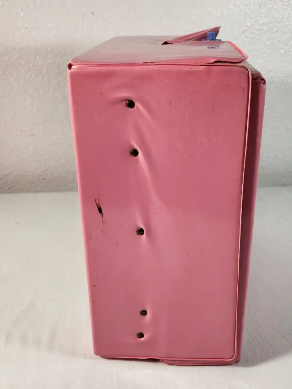 Vtg Mattel Barbie Pink Carrying Case Vinyl 1989 Doll Fashion + Hangers READ Desc